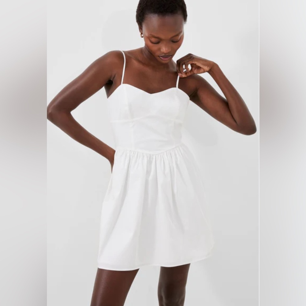 No Boundaries White Pleated Sundress Spaghetti Strap